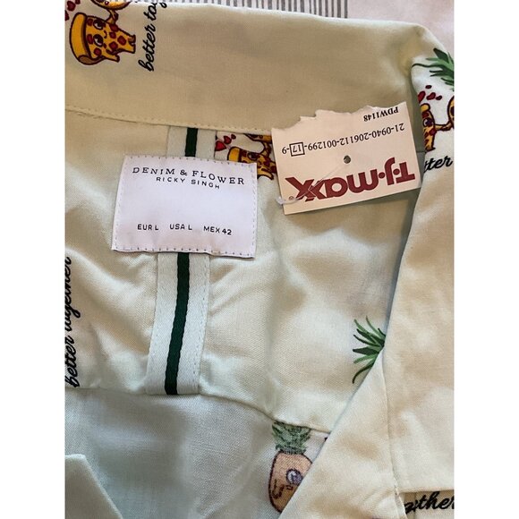 Denim & Flower Ricky Singh Pineapple & Pizza Short Sleeve Shirt - Picture 3 of 8